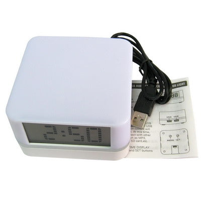 USB HUB with clock and mood light