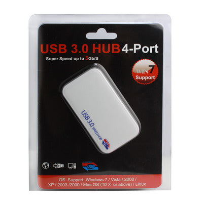 4 Ports USB 3.0 HUB, SuperSpeed 5Gbps, Plug and Play(Black)