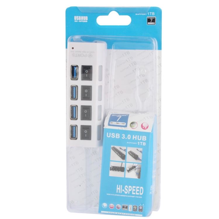 4 Ports USB 3.0 HUB, Super Speed 5Gbps, Plug and Play, Support 1TB