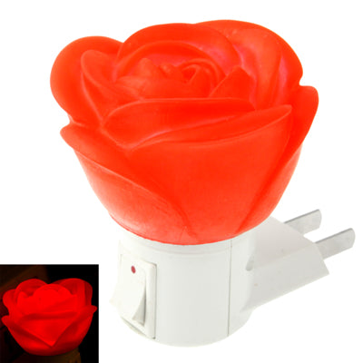 Rose Style Small Night Light, US Plug Red Light 5 LED with Switch(Red)