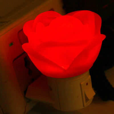 Rose Style Small Night Light, US Plug Red Light 5 LED with Switch(Red)