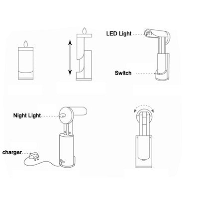 LED Mood Light / Lamp with Step-down Charging & Small Night Light