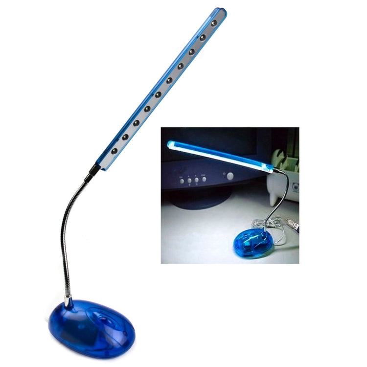 USB 10 LED Desk Reading Lamp for PC Laptop(Blue)