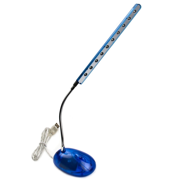USB 10 LED Desk Reading Lamp for PC Laptop(Blue)