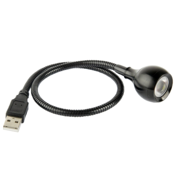 1W USB Flexible Neck LED Light Lamp, 95LM, 360 Degree Rotational, White Light