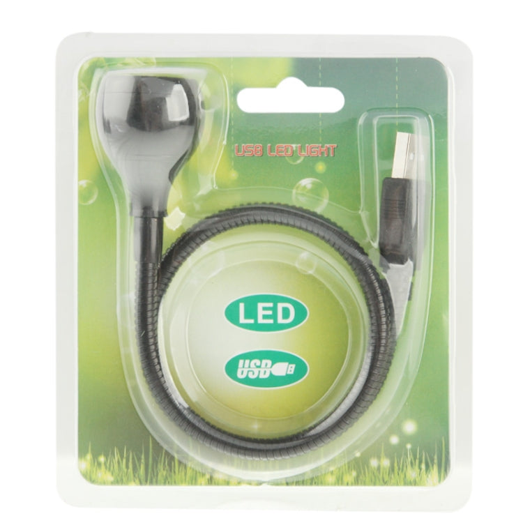 1W USB Flexible Neck LED Light Lamp, 95LM, 360 Degree Rotational, White Light
