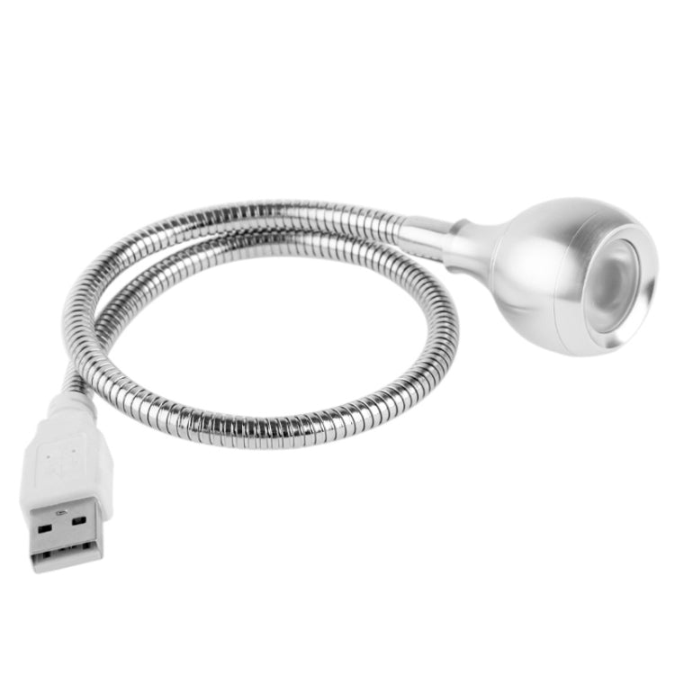 1W USB Flexible Neck LED Light Lamp, 95LM, 360 Degree Rotational, White Light