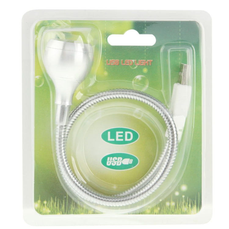 1W USB Flexible Neck LED Light Lamp, 95LM, 360 Degree Rotational, White Light