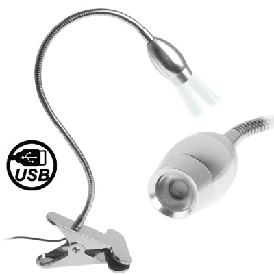 1 x 3W USB LED Table Lamp with Clip and Switch