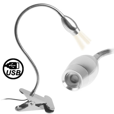 1 x 3W USB LED Table Lamp with Clip and Switch