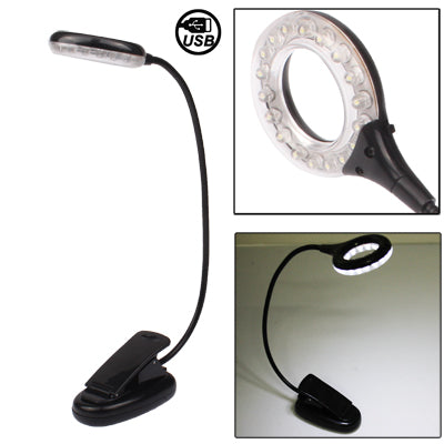 USB 18 LED Super Light Laptop Lamp with Clip(Black)