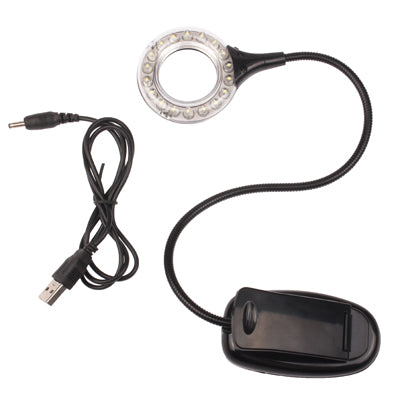 USB 18 LED Super Light Laptop Lamp with Clip(Black)