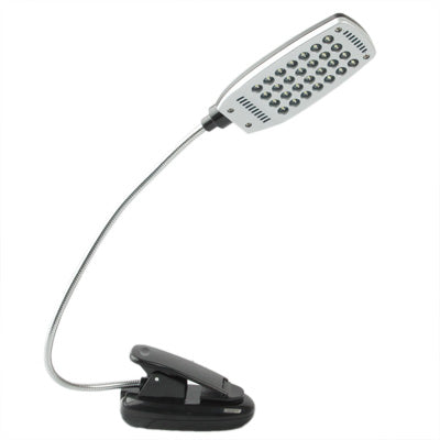 USB Folding Variety Bending Desk Light, 28 LED with Clip, Flexible Metal Tube