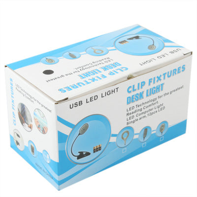 USB Folding Variety Bending Desk Light, 28 LED with Clip, Flexible Metal Tube