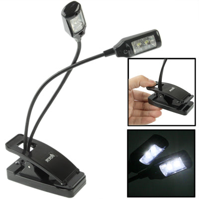 2 in 1 USB Folding Variety Bending Desk Light, 4 LED with Clip & Switch, Flexible Tube(Black)