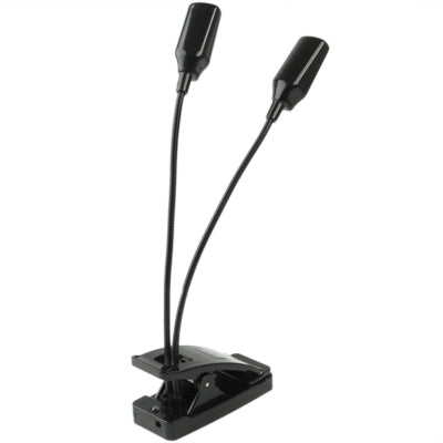 2 in 1 USB Folding Variety Bending Desk Light, 4 LED with Clip & Switch, Flexible Tube(Black)