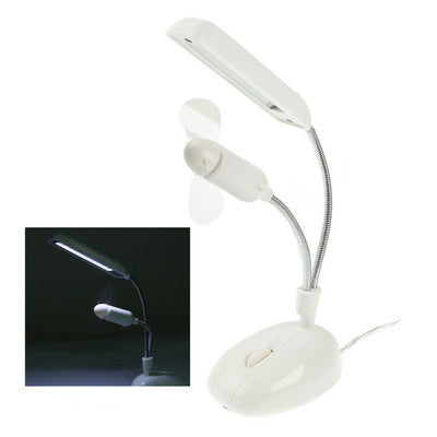 2 in 1 (USB Flexible Light & Fan)(White)