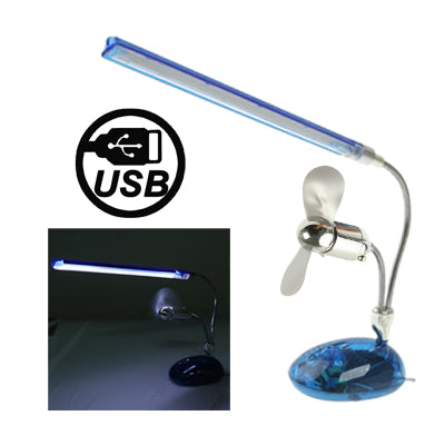 Super Bright USB 9 LED Lamp and Fan for PC(Black)