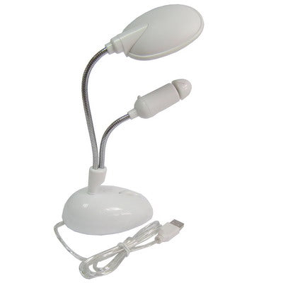 Super Bright USB 14 LED Lamp and Fan for PC(White)
