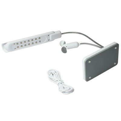 Flexible 14-LED Desktop Energy-saving USB Lamp Table Light Desk Lamp with Mini Fan (CW8733F)(White)
