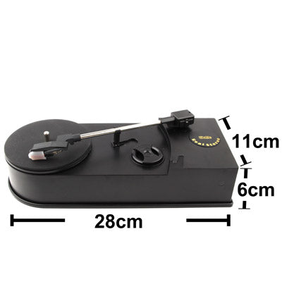 EC008B, USB Mini Phonograph / Turntable / Vinyl Turntables Audio Player, Support Turntable Convert LP Record to CD or MP3 Function(Black)