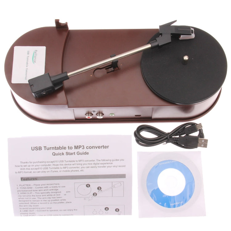 USB Mini Phonograph / Turntable / Vinyl Turntables Audio Player, Support Turntable Convert LP Record to MP3 Function