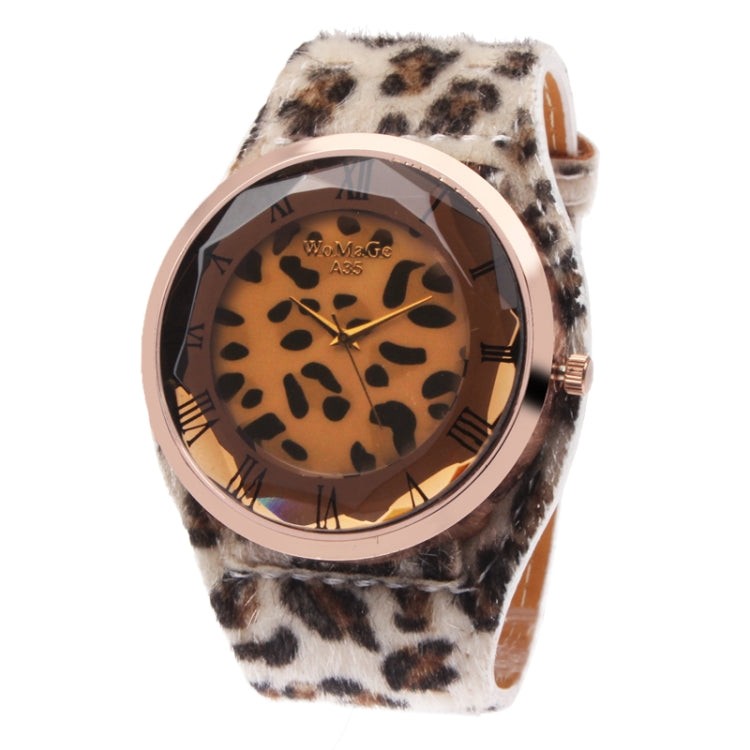 Fashion Leopard Pattern Quartz Watch with Wool Band
