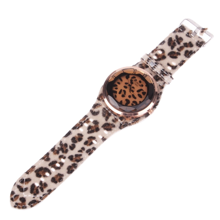 Fashion Leopard Pattern Quartz Watch with Wool Band