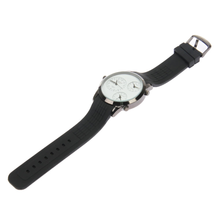 Fashion 3 Dial Quartz Wrist Calendar Watch with Silicone Strap