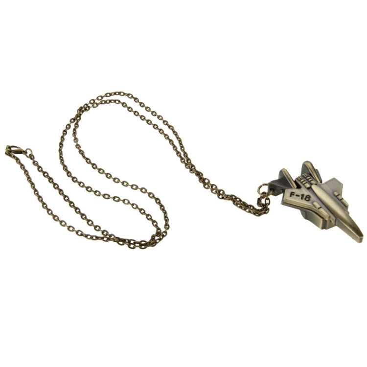 Unisex Vintage Fighter Shape Cartoon Long Sweater Chain Pocket Necklace Watch