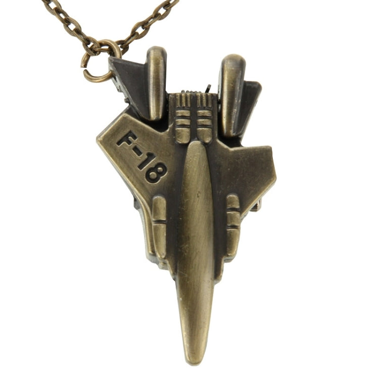 Unisex Vintage Fighter Shape Cartoon Long Sweater Chain Pocket Necklace Watch