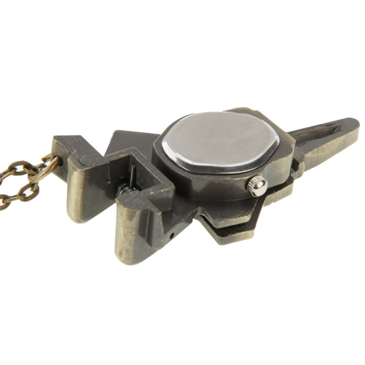 Unisex Vintage Fighter Shape Cartoon Long Sweater Chain Pocket Necklace Watch