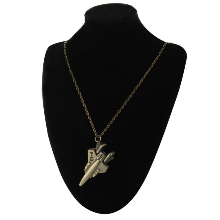 Unisex Vintage Fighter Shape Cartoon Long Sweater Chain Pocket Necklace Watch