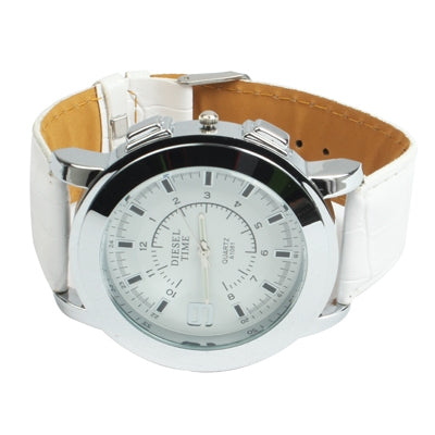 Stylish Quartz Wrist Watch Wristwatch with Leather Band(White)