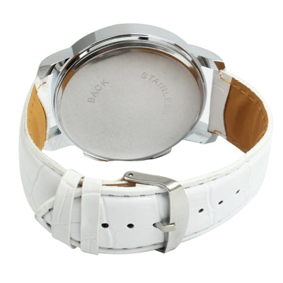 Stylish Quartz Wrist Watch Wristwatch with Leather Band(White)