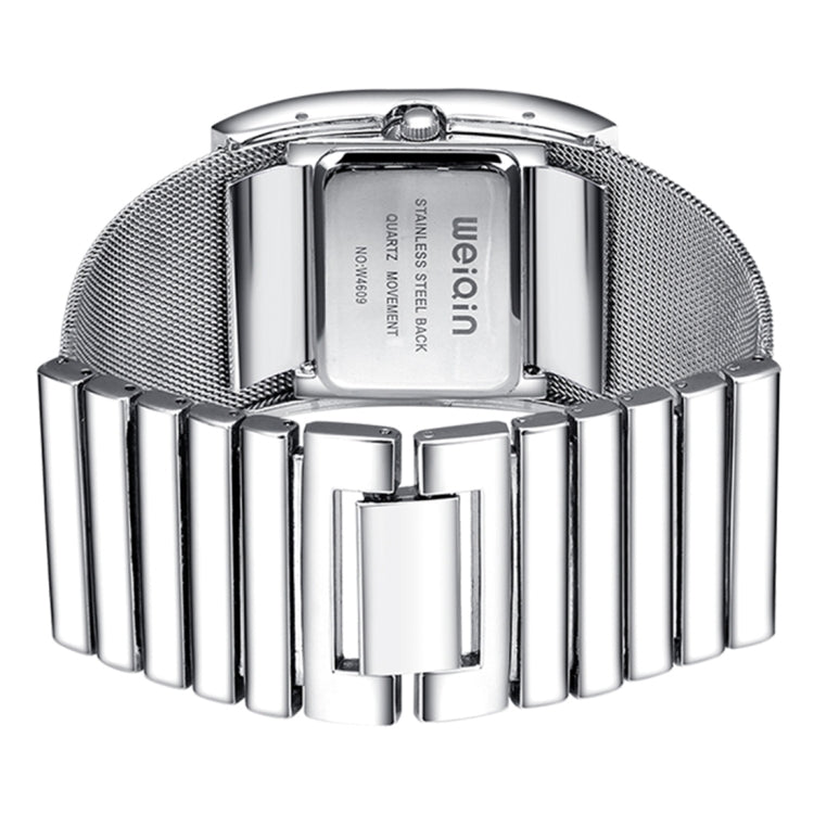 WeiQin 3902 Square Dial Simple Nailed Scale Shell Surface Fashion Women Quartz Watch with Alloy Band(Silver)