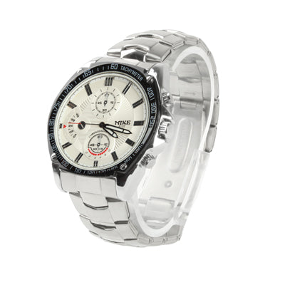 White Dial Men Quartz Watch with Stainless Watchband