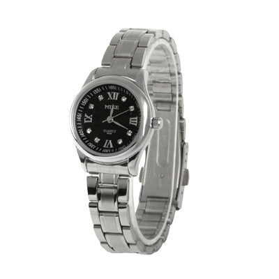 Black Dial Women Diamond Jewelry Quartz Watch with Stainless Watchband