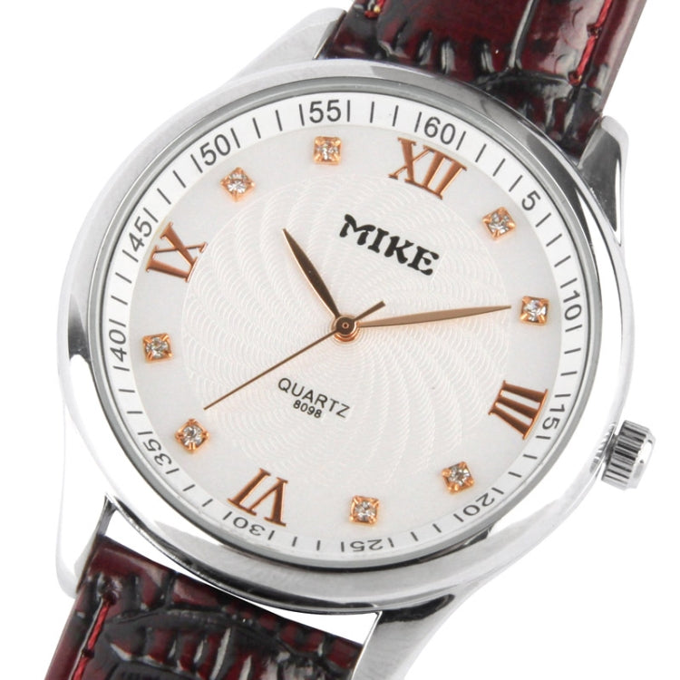 White Dial Men Diamond Quartz Leather Watch / Couple Watch (8098)