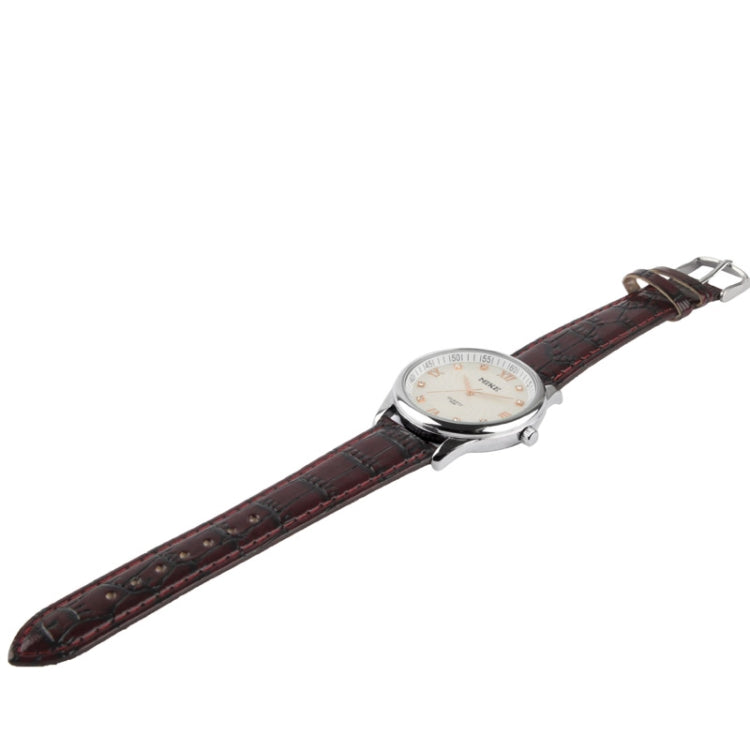 White Dial Men Diamond Quartz Leather Watch / Couple Watch (8098)