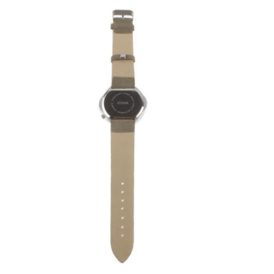 Compass Design Dial Quartz Watch with Brown Leather Watchband(Brown)