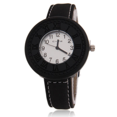 Retro Style Classic Quartz Wrist Watch / Lady Watch + Synthetic Leather Strap Watch