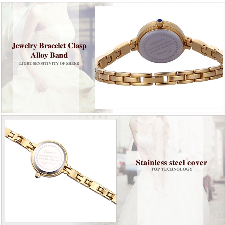 Kimio Rhinestone Scale & Case & Bracelet Round Dial Fashion Women Quartz Watch with Alloy Band