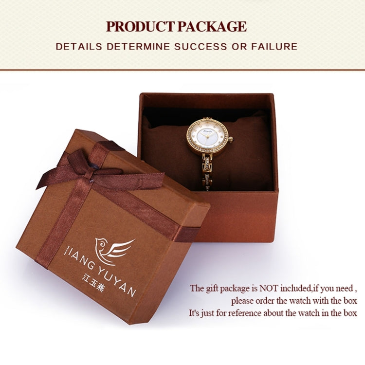 Kimio Rhinestone Scale & Case & Bracelet Round Dial Fashion Women Quartz Watch with Alloy Band