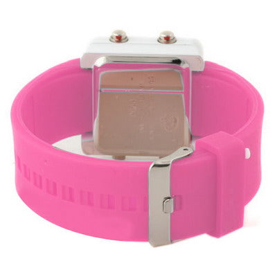 Fashion Mirror LED Unisex Wrist Watch(Pink)
