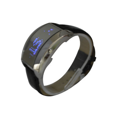 Mirror LED Watch with Leather Watchband