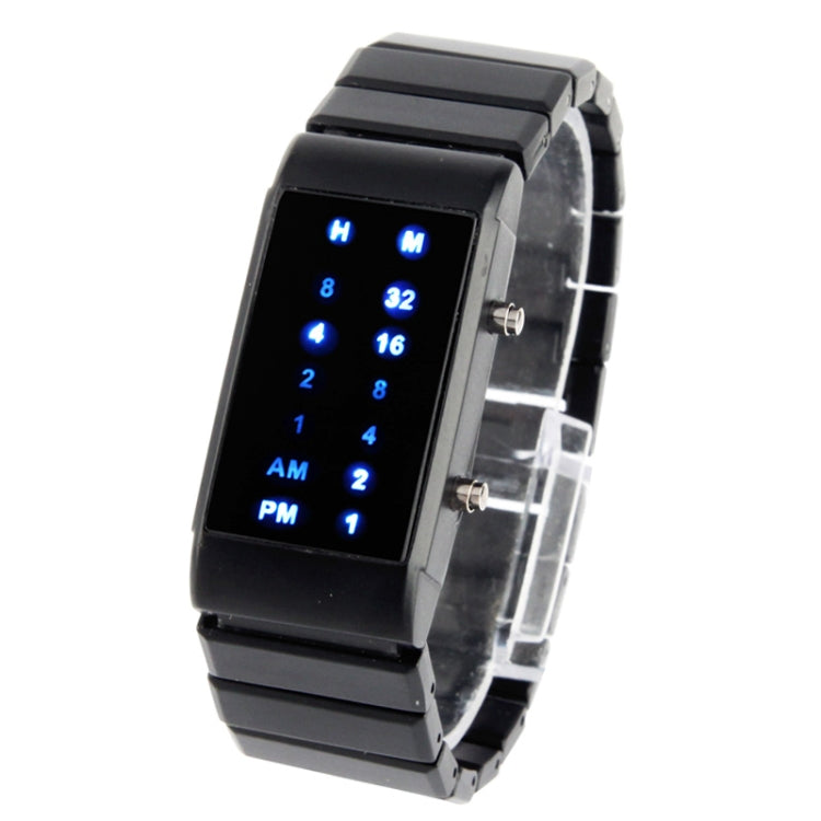 Daily Life Water Resist Blue LED Watch, Black