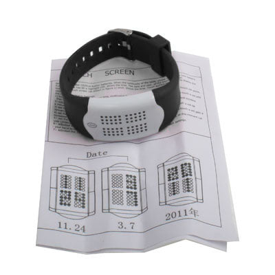 Blue LED Light Touch Button Watch with Silicon Watchband