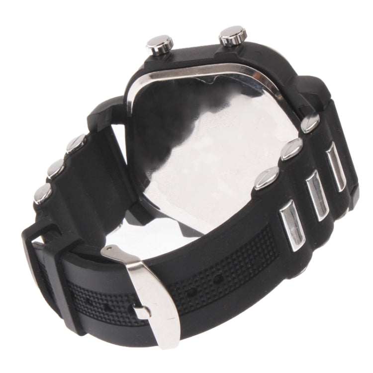 Unique Stylish Large 5 Dial Plate Quartz Analogue Wrist Watch(Black)