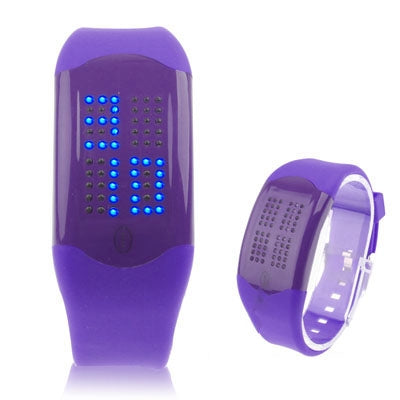 Blue LED Light Touch Button Watch with Silicon Watchband